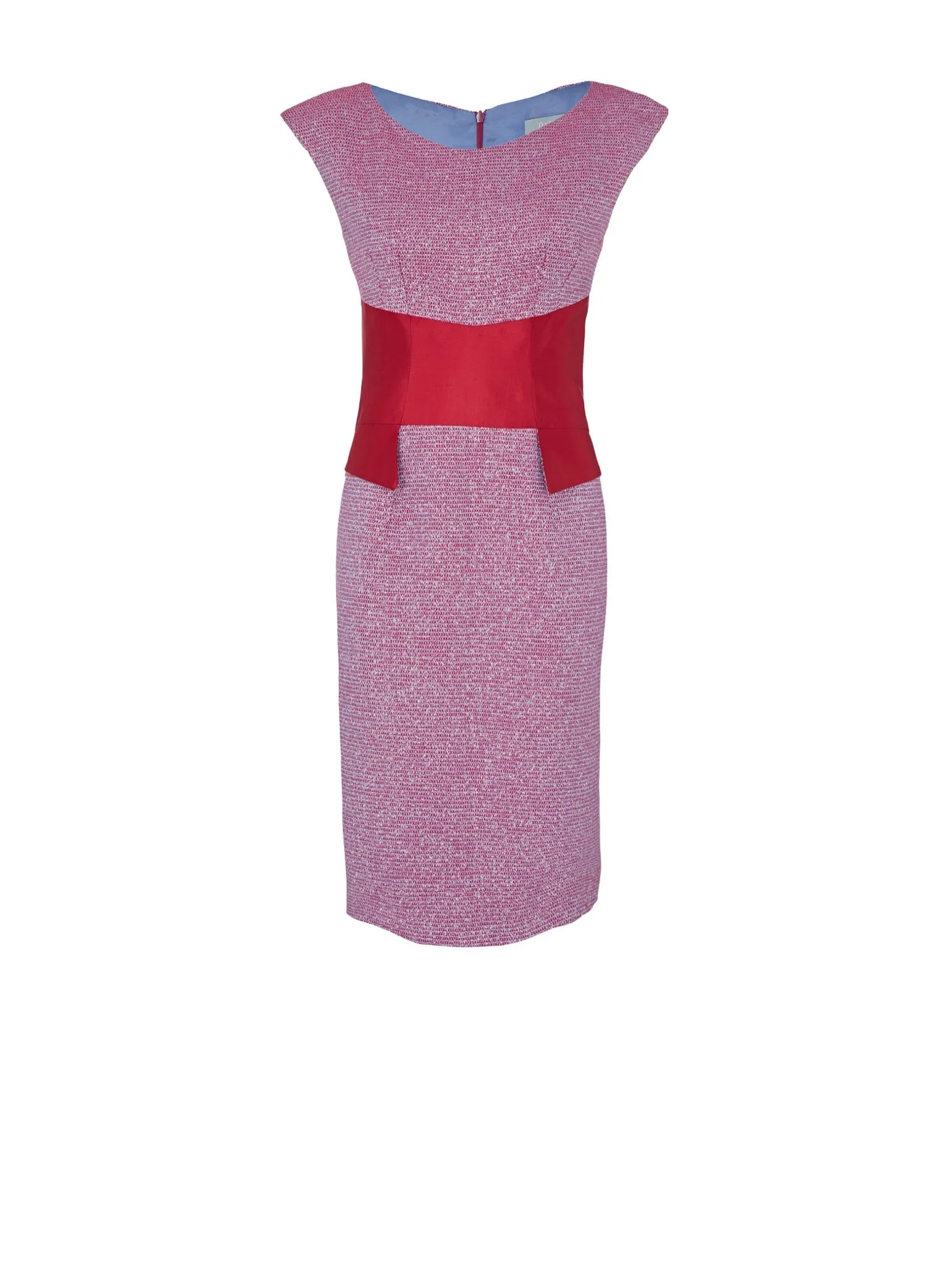 NEEM | Tailored Cummerbund Dress Cerise - Image 3