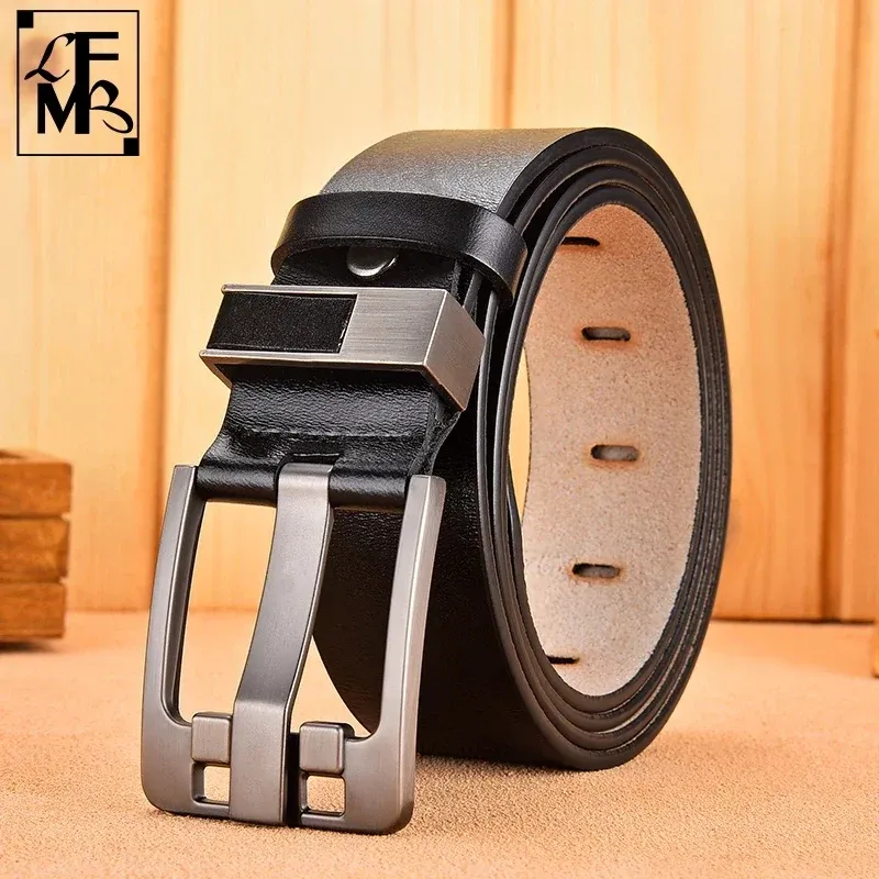 Vintage Pin Buckle Leather Men's Belt - Image 2