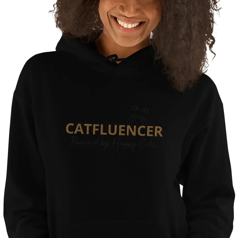 Catfluencer Hoodie met snorharen & geborduurd logo - Image 11